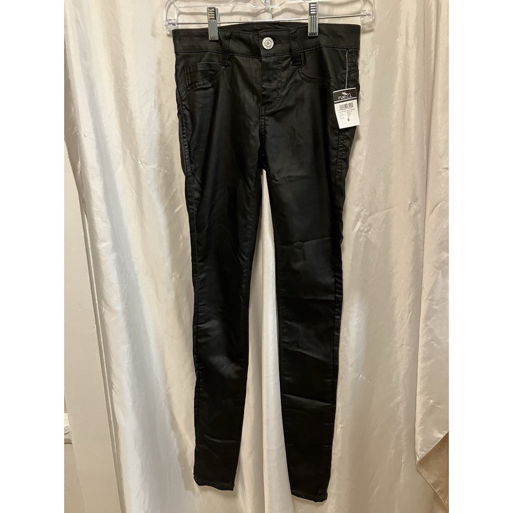 Rue 21 Black Coated Skinny Jeans Women's Size 0